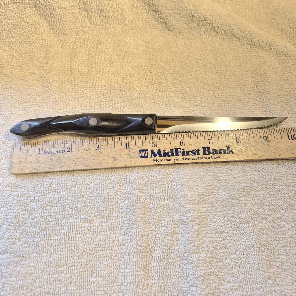 Cutco 1721 KA Serrated Trimmer Knife Brown Handle Olean NY 4 14/16th